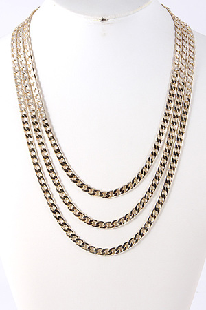 Three Layer Simple Chain Necklace 5BAC5